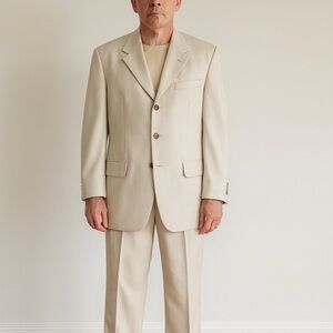 🇫🇷Kenzo Elegant Beige Men's Suit, wool 100% Size EU 50